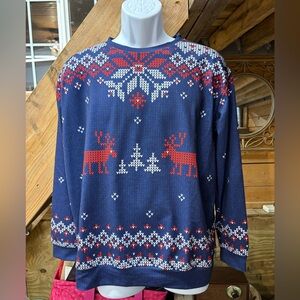 Winter Wonderland Navy and Red Long Sleeve Top 2D Design